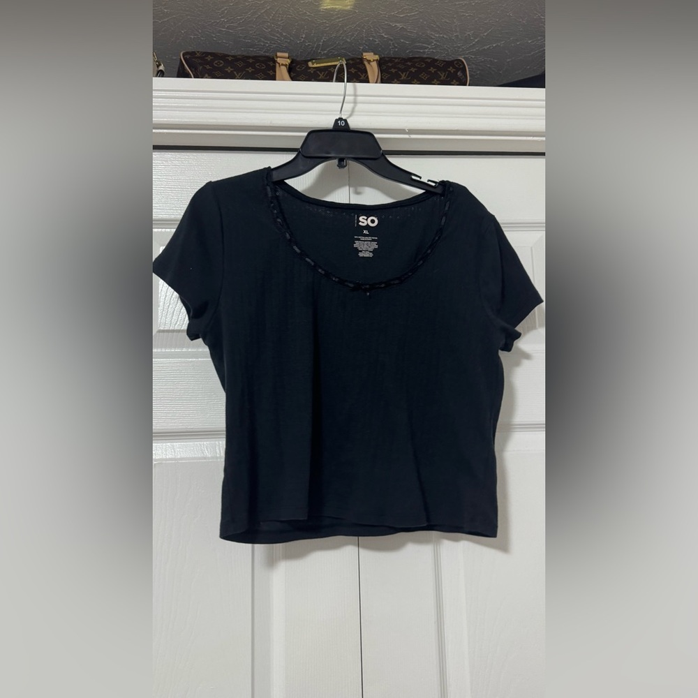 SO Black Crop Top for Women
